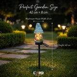 Solar Mushroom Hut Fairy Garden Light Dark Blue