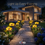 Solar Sunflower Garden Lights Set of 2