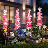 Solar Gladiolus Flower Garden Lights Set of 2