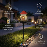 Solar Mushroom Hut Fairy Garden Light Red