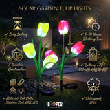 Solar Tulip Flower Garden Lights Set of 2