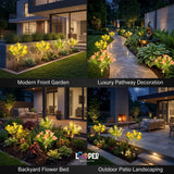 Solar Lily Flower Garden Lights Set of 2
