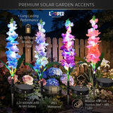 Solar Gladiolus Flower Garden Lights Set of 2