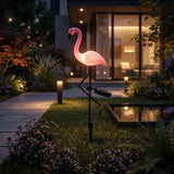 Solar flamingo garden stake light