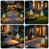 Solar Mushroom Hut Fairy Garden Light Dark Blue