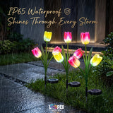 Solar Tulip Flower Garden Lights Set of 2