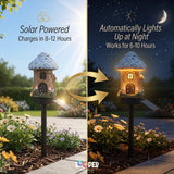 Solar Mushroom Hut Fairy Garden Light Light Blue