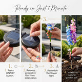 Solar Gladiolus Flower Garden Lights Set of 2