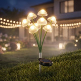 Set of 2 tall multicolor mushroom solar garden lights