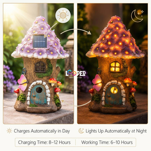 Solar Big Mushroom Hut Fairy Garden Light
