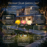 Solar Chrysanthemum Flower Garden Lights Set of 2