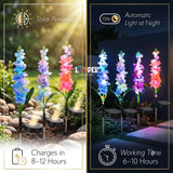 Solar Gladiolus Flower Garden Lights Set of 2