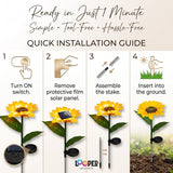 Solar Sunflower Garden Lights Set of 2