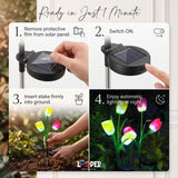Solar Tulip Flower Garden Lights Set of 2