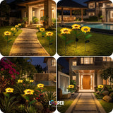Solar Sunflower Garden Lights Set of 2