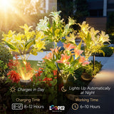 Solar Lily Flower Garden Lights Set of 2