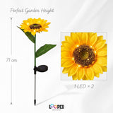 Solar Sunflower Garden Lights Set of 2