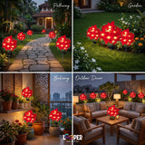 Solar Poinsettia Flower Garden Lights Set of 2