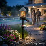 Solar Mushroom Hut Fairy Garden Light Light Blue