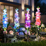 Solar Gladiolus Flower Garden Lights Set of 2