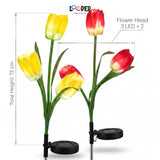 Solar Tulip Flower Garden Lights Set of 2
